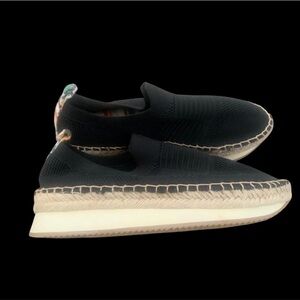 Black Slip-On Espadrille Loafers